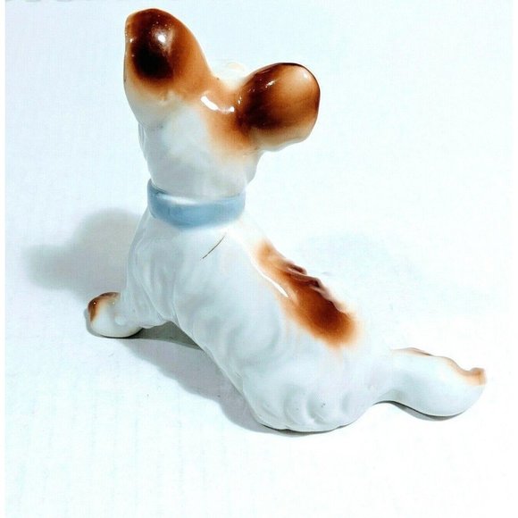 Scottie Dog Porcelain Figurine Brown & White VTG - Picture 3 of 9